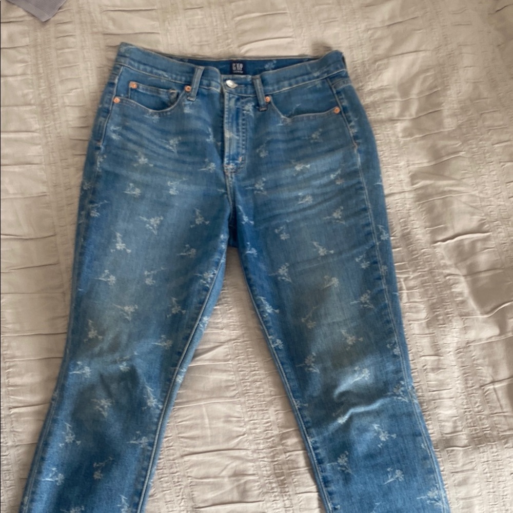 GAP Blue Skinny Jeans with Vintage Distressing
